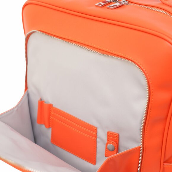 ORANGE BACKPACK MONOCHROME VEGAN LEATHER - Picture 4 of 4
